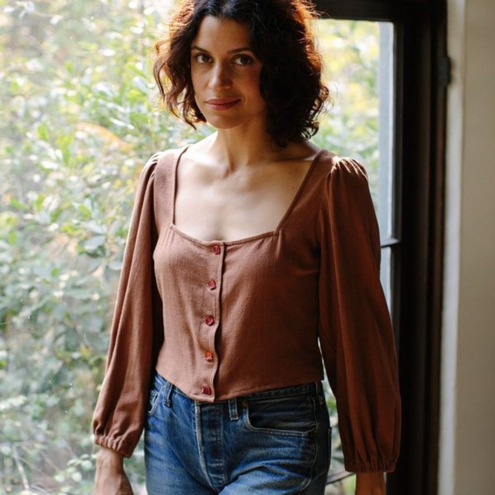 Rachel Pally Linen Long Sleeve Kimmie Top - Small